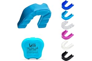 TrySalar Sports Premium Mouth Guard Slim Fit for Boxing Women Junior Mouldable Mouthpiece Boil and Bite Braces Gum Shield with Case MMA Hockey Rugby Basketball(Baby Blue, Junior)