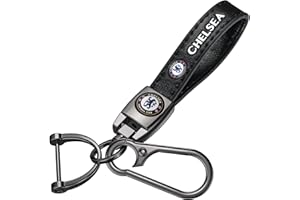 HNNGDL Car Keychain Keyring for Football Fans,Leather Car Key Chain Replacement Key Fob Holder,Souvenir Gifts for Men Women