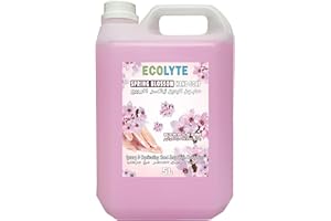 ECOLYTE+ Disinfectant Ecolyte Premium Hand Wash Liquid Refill - 5 Liter - Spring Blossom - Effective Germ Protection â€“ Liquid Hand Wash provides Gentle And Effective Care â€“ Fragrant And Soft