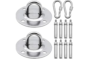 TXErfolg Anclaje para Pared Carga Maxima 500kg 2 Piezas Gancho de Techo para Sillón Colgante con Tornillos Pesados para Bolsas de Boxeo Hamacas Sacos de Arena Yoga Aéreo Gimnasios