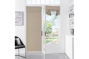 MEIDER Door Curtains for Door Window, French Door Curtains for Privacy, Easy Installed Tricia Door Panels,Front Door Sidelight Curtain Tie up Shade, Washable Curtain 1 Panel (Mocha, 25 * 70(Inch))