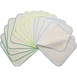 avo+cado Einlagige Flanellwaschlappen aus Bio-Baumwolle - 15 Stück - Mehrweg Baby Waschlappen als Ersatz für Feuchttücher - K