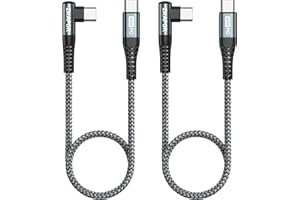 ZKAPOR Kabel USB C na USB C [2 sztuki 30 cm], kabel USB C Kruz 90 stopni, kąt 60 W, kabel do szybkiego ładowania USB typu C do iPhone 15 Pro Max, Samsung Galaxy S23/S22, Pad Pro, Air, Huawei P40 /