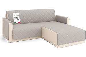 Zucchissime Copridivano 2 Posti con Penisola Lavabile | Tessuto Spesso e Morbido, Antiscivolo Naturale | Copri Divano Pet-Friendly, Vestibilità Perfetta, Design Elegante
