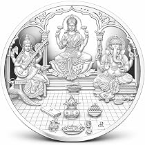 PRD CARATCAFE Pure Silver Laxmi Coin 999 Purity Coin 10 Grams