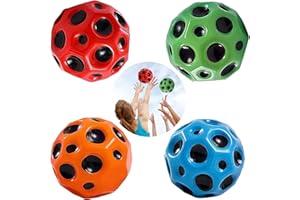 WELLXUNK Sprünge Gummiball, 4 Stück Moon Ball, Space Ball Mini Bouncing Ball Toy, Astro Jump Ball Bounce Ball, 7 cm Space Ball Moon Ball, Bounce-Loch-Ball, Spielzeug Planeten Hüpfbälle für Kinder im Freien