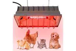 AYYDS Rotlichtlampe Wärmelampe für Küken, 175 W Kückenlampe, Hühner Heizlampe, Automatische thermostatisch Infrarotlampe für Hühnerstal