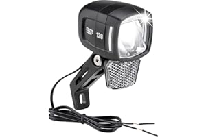 E-MANGUE E-Bike LED lumière de vélo avec réflecteur, 120 LUX StVZO Approbation lumière Avant, LED Feux de stationnement, Phare de vélo, Lampe de vélo lumière Avant