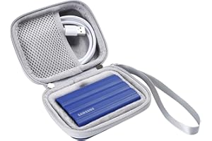 AONKE Étui Disque Dur Externe Housse de Protection pour Samsung T7 Shield / T9 / T7 Touch Portable SSD 500Go 1To 2To USB 3.2 en EVA Rigide Antichoc Étanche Cas (Bleu)