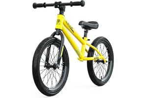 GASLIKE Springcykel 16 tum för stora barn från 4 5 6 7 8 år för pojkar och flickor, cykel utan pedal, justerbar sits, luftdäc