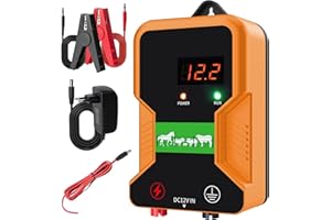 ZHFEIIRU 15KM Pastor electrico , cerca eléctrica Controlador de pulso de alto voltaje seguro Granja de animales Cerca eléctrica Pastor Granja de animales Pastor eléctrico para vacas, ganado, caballos (Negro)