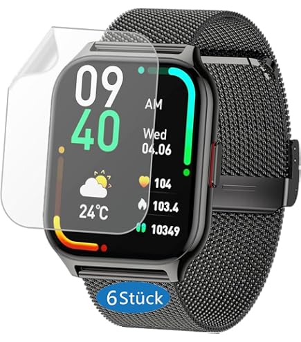 6 Films De Protection écran Pour Montre Connectée Tensky 1,85" - Anti-rayures, Anti-éclats, Haute Transparence - Lot De 6 Protections Souples
