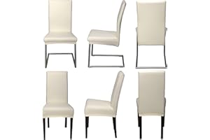 ‎STABOOS Staboos Stuhlhussen 6er Set - Hochwertige und elastische Stuhlhussen für Swingstühle - Pflegeleichte Stuhlbezüge & Hussen für Stühle - Perfekter Stuhlbezug 6er Set - ÖKO TEX Zertifiziert - Creme