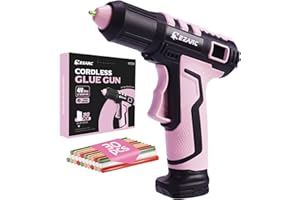 EZARC Pistola per Colla Calda Senza Fili, Riscaldamento Rapido in 15s, Pistola per Colla Calda con Batteria Set con Batteria al Litio da 2500 mAh & 30 Bastoncini per Arte, Artigianato, Decorazioni