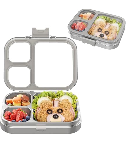 Boîte Bento Isotherme En Acier Inoxydable 304 - 2 à 5 Compartiments, 1000 Ml - Avec Bol à Soupe Et Couverts - 5