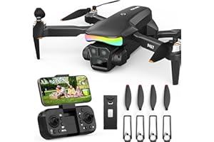 FAKJANK F417 Drones Para Niños,90°Ajust Dron Con Cámara HD 1080P,5G Wifi,Tira LED Motor Sin Escobillas,FPV Doble Cámara,Video En Vivo Quadcopter RC Plegable Para Adulto Niños,One Touch Despegue/Aterrizaje