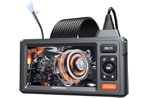 Endoskopkamera mit Licht, DEPSTECH 1080P Dual Lens Endoskop 5,0 Zoll IPS Bildschirm Inspektionskamera IP67 Wasserdicht 5m Schlangenkamera, Industrie Endoskop Rohrkamera Kanalkamera