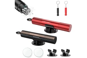 CYJJYZ 2 Pezzi 2 in 1 Taglia Cinture di Sicurezza, Portatile Rompivetro Auto, Rompi Vetro Auto Emergenza con Vetro di Prova e Supporti, Martello di Sicurezza, per Automobili Autobus e Altri Veicoli