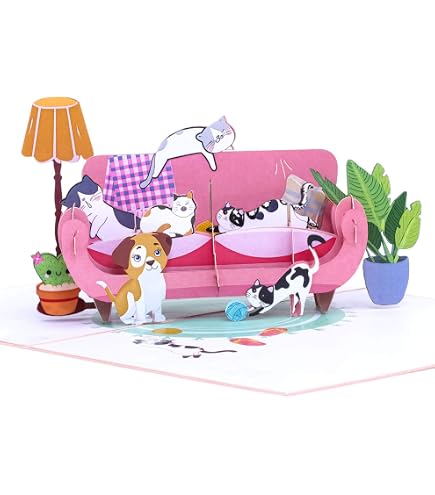 3D Pop-Up Grußkarte Mit Katze – Für Valentinstag & Jubiläen, 15x20 Cm, Mit Umschlag & Blankokarte