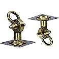 Trendy Creation Hub Steel Plate Brass Heavy Duty Hooks for Hanging Swing and Hanging jhula Hooks for Hammocks (Set Pack of 2)