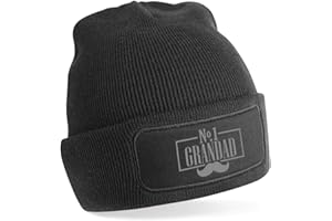 D Design Invent Print! Grandad Hat Gift Best Beanie for Birthday Father's Day Keepsake (Black)
