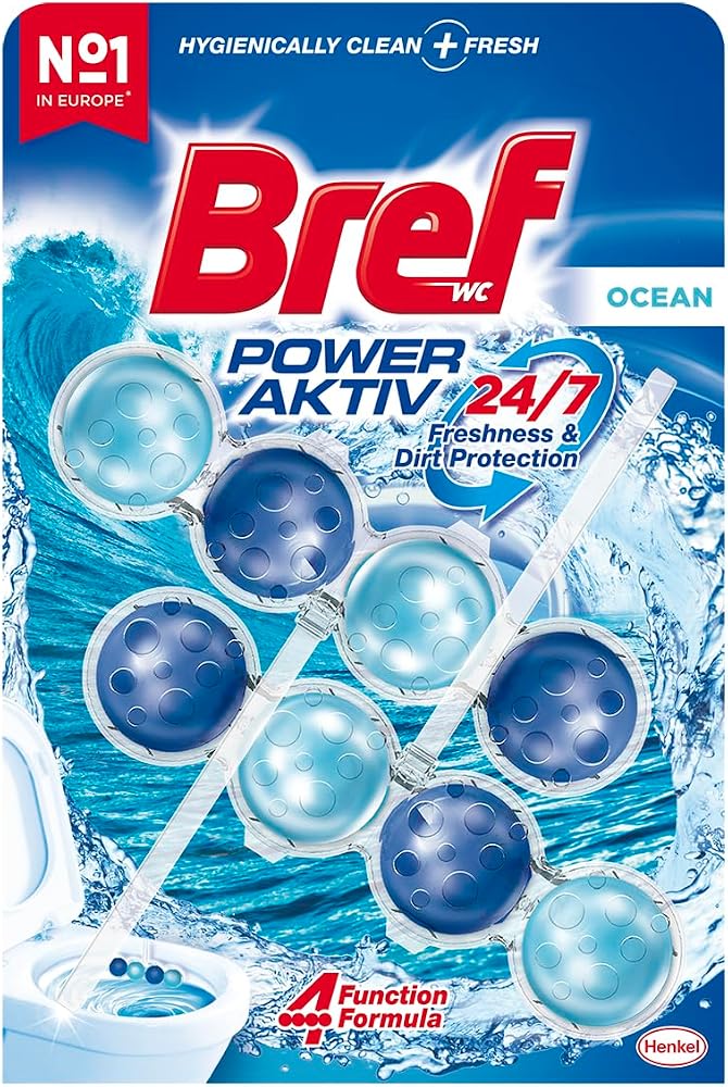 Bref WC Power Aktiv Okyanus - Kir & Kireç Önleyici & Koku Giderici 2'li Katı Klozet Temizleme Topu (2x50G)