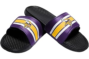 FOCO Legacy Stripe Sport Slide Flip Flop Sandals, Men's NFL Stripe Legacy Velcro Sport Slide - Mens