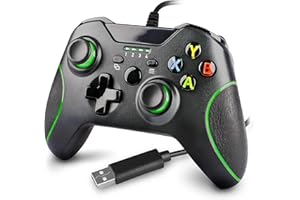HOVLIAN Wired Controller for PC, Wired USB Gamepad Controller Compatible with PC Windows 7/8/10 with 3.5mm Headset Audio Jack(Black) Connecting to Xbox Consoles is Not Supported at this Time