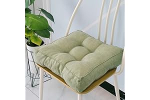 PING BU Cuscino per sedia da pranzo, 45 x 45/50 x 50 cm, spessore 8 cm, morbido cotone, per ufficio, casa e giardino (50 x 50 cm, verde)