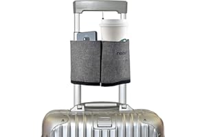 Riemot Uchwyt na kubek, podróżny uchwyt na napoje, pomieści dwie filiżanki do kawy, pasuje do większości uchwytów walizek, praktyczne akcesorium podróżne dla osób, stewardes, szary