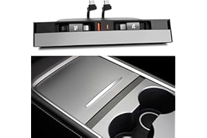 Leikaendi Hub USB ładowarka do Tesla Model Y 2021-2024 i Model 3 2021-2023 z dwoma zwijanymi kablami szybkiego ładowania 27 W, z wieloma portami przesuwnymi pokrywą, konsolą środkową, akcesoria