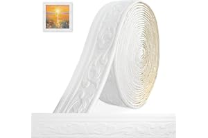 BCUUOZEEING Bordiura samoprzylepna listwa sztukatorska 3D na ścianę – 10 m x 8 cm x 5 mm – listwy ozdobne, samoprzylepna, wodoodporna bordiura ścienna, listwy samoprzylepne, do narożników, linii, dekoracji sufitu