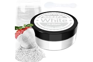 HXDZFX White Edible Glitter - 100% Edible Glitter for Drinks, Cake Decorations, Chocolates, Muffins, Cocktail, Candy, Cream, etc. White Food Colouring Powder (8g)