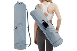sportsnew Bolsa Esterilla Yoga Bolsa para Yoga Colchoneta Compartimento Húmedo Inferior Independiente Bolsillo Lateral con Cremallera y Bolsillo con Cordón para Botella de Agua