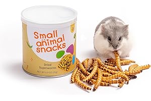 Niteangel Hamster Snack & Treats Toy - Small Animal Natural Treat for Dwarf Syrian Robo Hamsters Gerbils Mice Degus or Other Small-Sized Pets (Dried Worms- 0.9oz (25g))