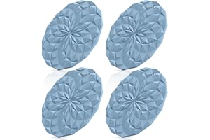 STLIAN Silicone Trivet Mats - 4 Pack Pot Holders - 18.8cm Thickened Hot Pads for Hot pots, Pans and Dishes, Heat Resistant Silicone Trivet for Table and Counter Top Ether