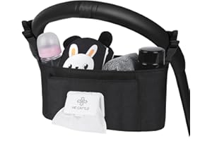 Vicloon Borsa per Passeggino Universale, Passeggino Organizer Impermeabile con Cerniera, Portaoggetti con Dispenser per Salviette, Passeggino Borsa per i Giocattoli, Pannolini, Telefoni Cellulari