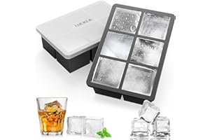 Silikon Eiswürfelbehälter mit Deckel, 2 Stück 12 Fach Eiswürfelform Groß, BPA Frei, Leicht Herauszuspringen, Stapelbar Ice Cube Tray für Whiskey, Cocktails, Babynahrung, Saft, Eiscreme