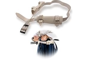 BLACKSMITH WORKS Katana Porte-épée avec ceinture - Ceinture robuste pour un transport confortable - Accessoire parfait pour cosplay et amateurs de samouraï - Accessoire pour les fans de samouraï (blanc, 2 épées