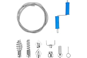 Skynzor Desatascador Tuberias Profesional 5M Diámetro 12 MM, Sirga para Desatascar Tuberias, Serpiente de Drenaje, Muelle Desatascador Tuberias, Limpiar Tuberías, Limpiador de Tubos en Espiral