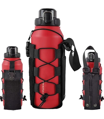 WICHEMI MOLLE Water Bottle Holder - Adjustable Pouch For 17-84oz Bottles, Tactical Gear Attachment