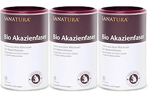 ‎NATURA 3 x 180 g Sanatura Akazienfaser Pulver Bio – 540 g – wertvoller Ballaststofflieferant aus Akazienfasern - lösliche Ballaststoffe - vegan, glutenfrei und fructosefrei – gut verträglich