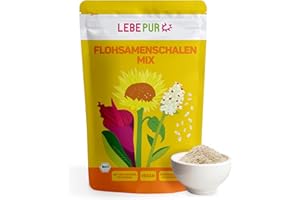 ‎LEBEPUR Lebepur BIO Flohsamenschalen MIX 500g, Kulturen Komplex mit 100 Mrd. KBE/g - Bakterienstämme ohne Inulin, mit Milchsäurekulturen, hoher Ballaststoffgehalt 82g pro 100g