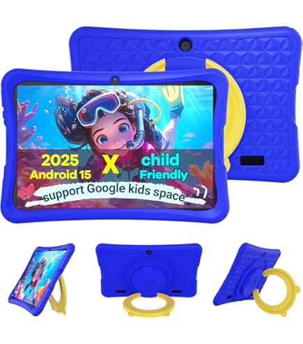CosmoToys® Kids Tablet - Incl. Luxe Opbergtas Tablethouder Auto Kindertablet Tablet Kinderen Vanaf 3 Jaar 7 Inch Android 11 Ouderlijk Toezicht