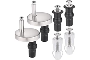 Zocipro 6 szt. Śruba sedesowa z rozszerzalnymi gumowymi śrubami, nakrętkami i podkładkami, śrubą mocującą do montażu i mocowania wszystkich pokryw toalety (średnica 45 mm)