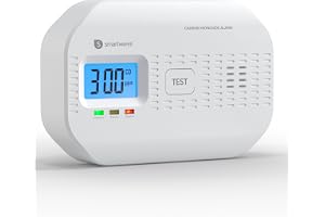 Smartwares CO-varnare – 10 års sensor – 5 års batteritid – FGA-03011 | Digital display, LED-indikatorer, 85 dB siren, 2 AA-batterier ingår, hög känslighet