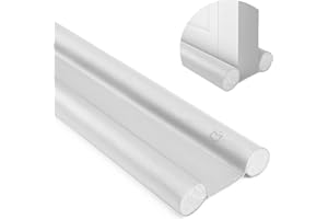 BIORYC ® Paraspifferi Sottoporta per Porte Interne ed Esterne da 5,5 cm di Spessore e Lunghezza di 92 cm | Guarnizione Insonorizzante per Spifferi Porta Ingresso (1, Bianco)