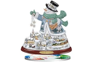 Starnearby DIY Diamond Painting Weihnachten Deko, 5D Diamant Painting Bilder Schneemann, Diamant Malerei Kunst Set Weihnachtsmann Weihnachtsbaum Ornamente Geschenke für Anfänger (Weihnachten C)