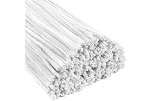 TOAOB THE ONE AND ONLY BABY TOAOB 400 Piezas Limpiapipas Pipe Cleaners Blanco Línea Chenilla 30 cm de Largo y 6 mm de Ancho para Manualidades y Decoración Creación de Bricolaje