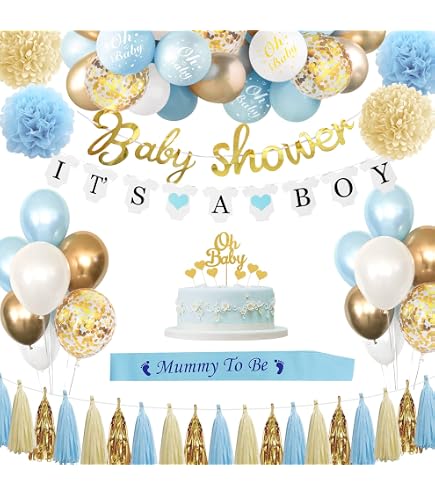 Boland Pappteller „Hello Boy“ – 6 Stück, 18 Cm Ø, In Blau/Weiß/Gold, Für Baby-Party & Geburt